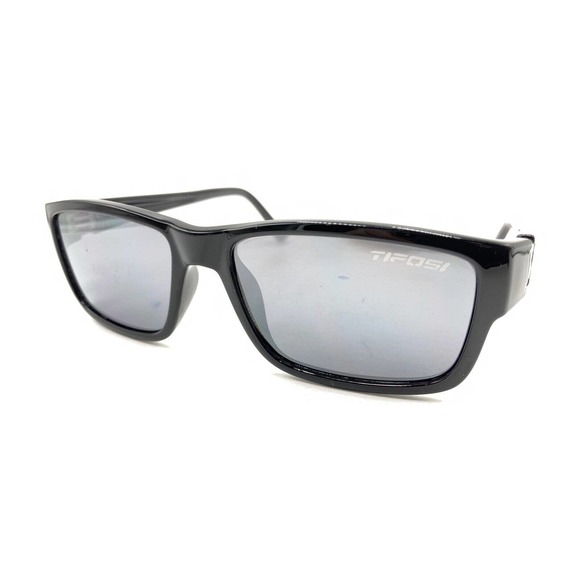 Tifosi® Veloce Tactical - Prescription Available | SportRx Tifosi Black Rectange Sunglasses Mirrored Gray Lens Designer Men Women Sports